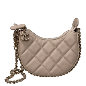 Chanel Hobo Bag Mini lichtbeige lamsleer