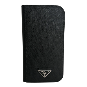 Prada Hoes iPhone 17 Pro Max Saffianoleer zwart Fullset