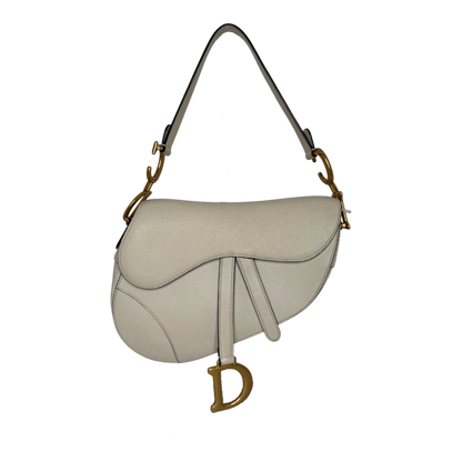 Dior Saddle Bag Medium cremeweißes Grained Calfskin Dior