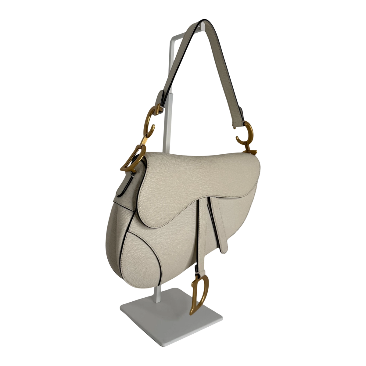 Dior Saddle Bag Medium cremeweißes Grained Calfskin Dior