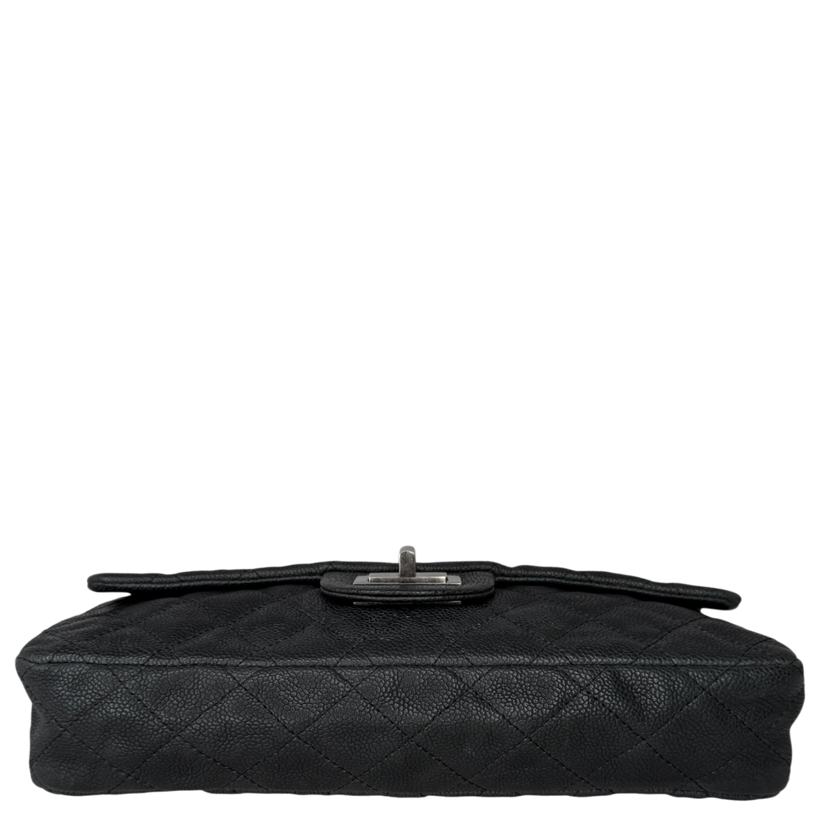 Chanel 2.55 Reissue East-West Flap Kaviarleder Grau, Ruthenium / neuwertig Chanel