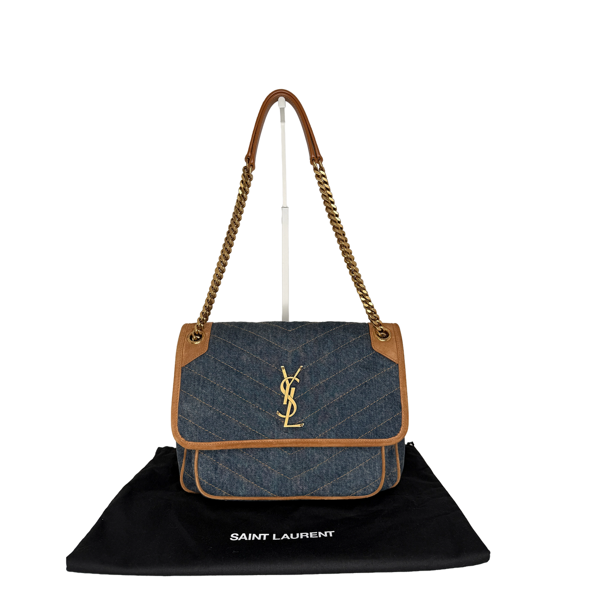 Saint Laurent Niki Denim mittelgroß blau / sehr gut Saint Laurent