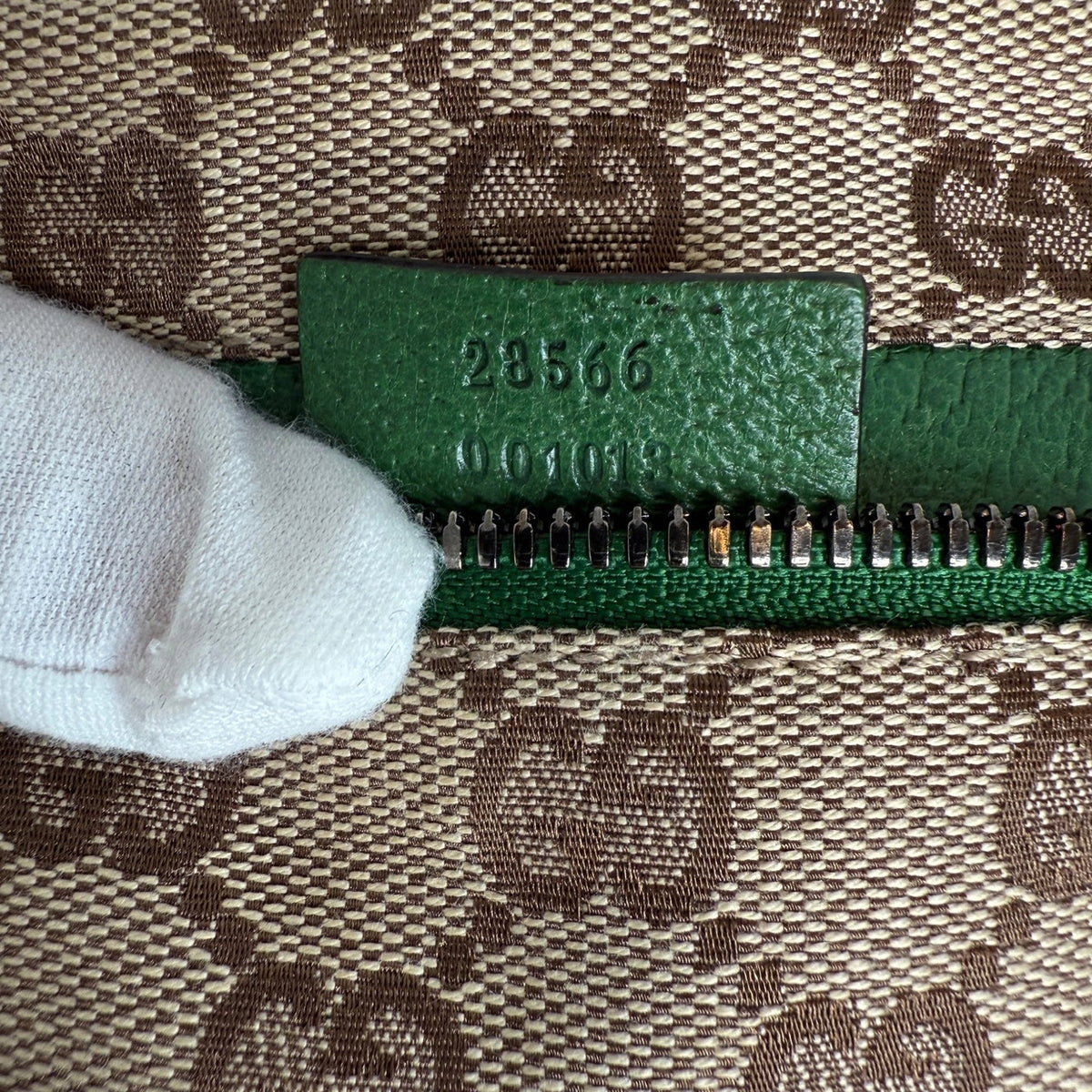 Gucci GG Canvas Belt Bag grün / beige / sehr gut Gucci