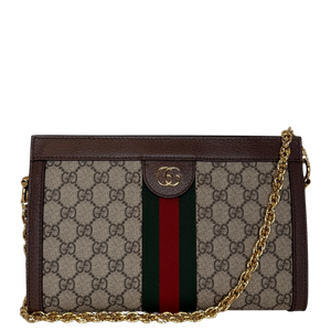 Gucci GG Supreme Monogram Web Kleine Ophidia bruin