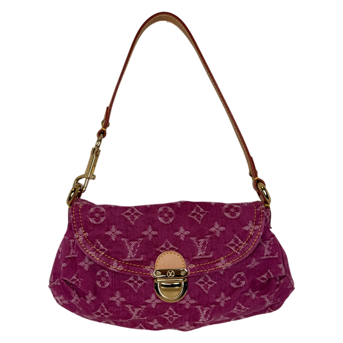 Louis Vuitton Mini Pleaty Monogram Denim Fuchsia Fullset / sehr gut Louis Vuitton