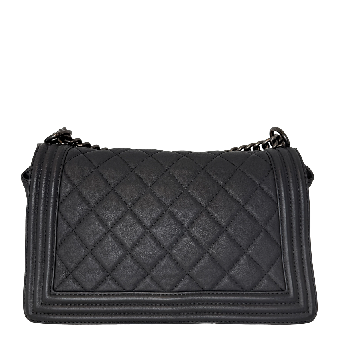 Chanel Paris-Dallas  Boy Flap Lammleder dunkelgrau / sehr gut Chanel