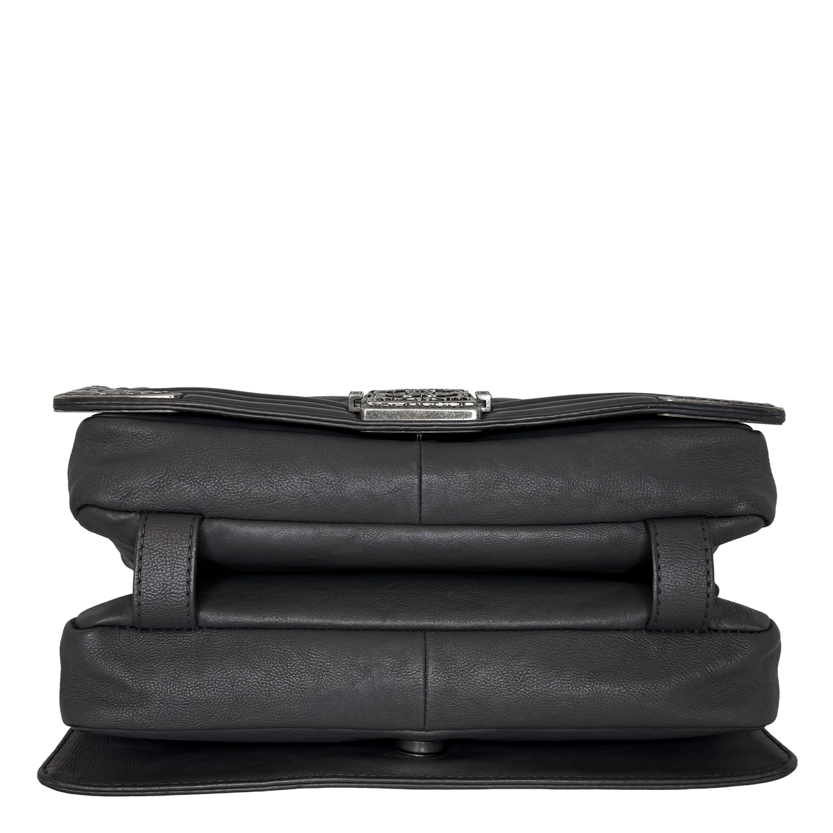 Chanel Paris-Dallas  Boy Flap Lammleder dunkelgrau / sehr gut Chanel