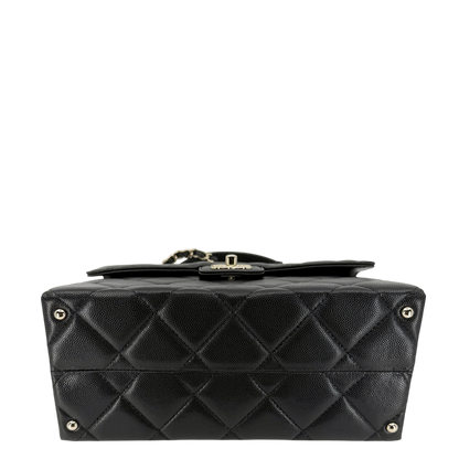 Chanel Coco Handle Flap Bag Caviar Schwarz Champagner Gold – Ansicht 4