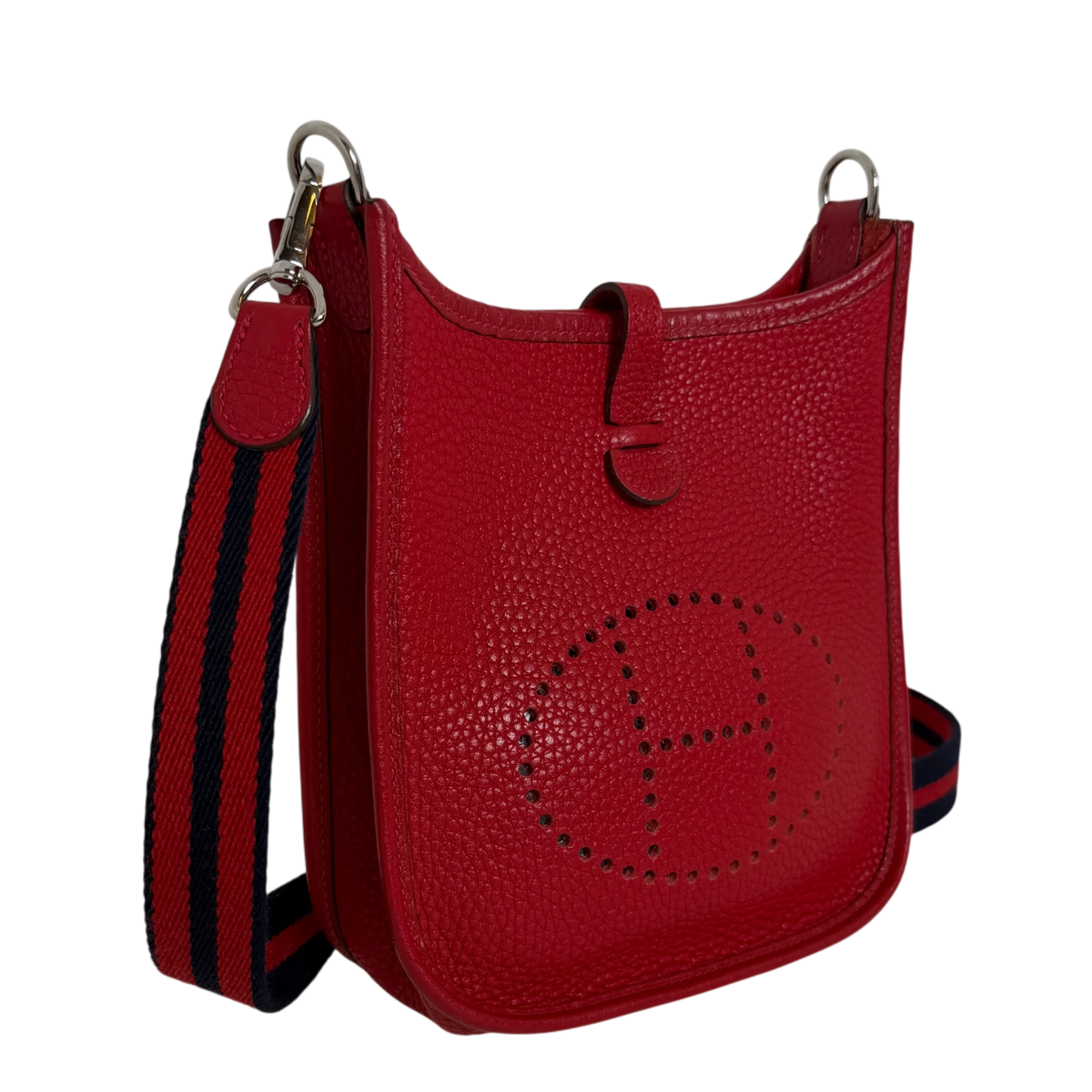 Hermès Mini Evelyne TPM 16 Taurillon Clémence Rot Palladium – Ansicht 2