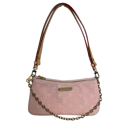 Louis Vuitton Pochette Liv Monogram Denim Washed Pink Gold