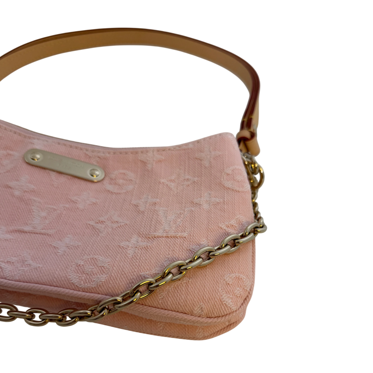 Louis Vuitton Pochette Liv Monogram Denim Washed Pink Gold – Ansicht 9