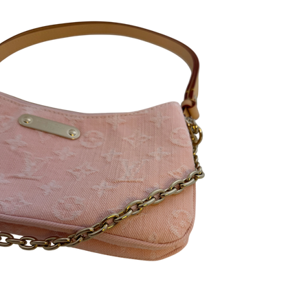 Louis Vuitton Pochette Liv Monogram Denim Washed Pink Gold – Ansicht 9