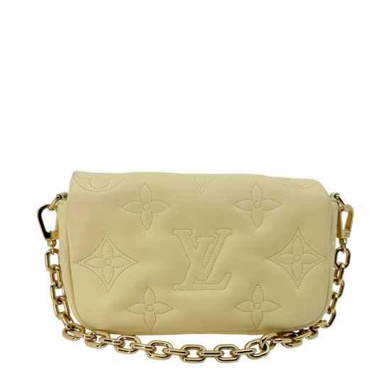 Louis Vuitton Wallet on Strap Bubblegram Lammleder Pastellgelb Gold – Ansicht 2