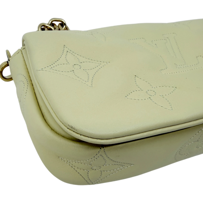 Louis Vuitton Wallet on Strap Bubblegram Lammleder Pastellgelb Gold – Ansicht 8