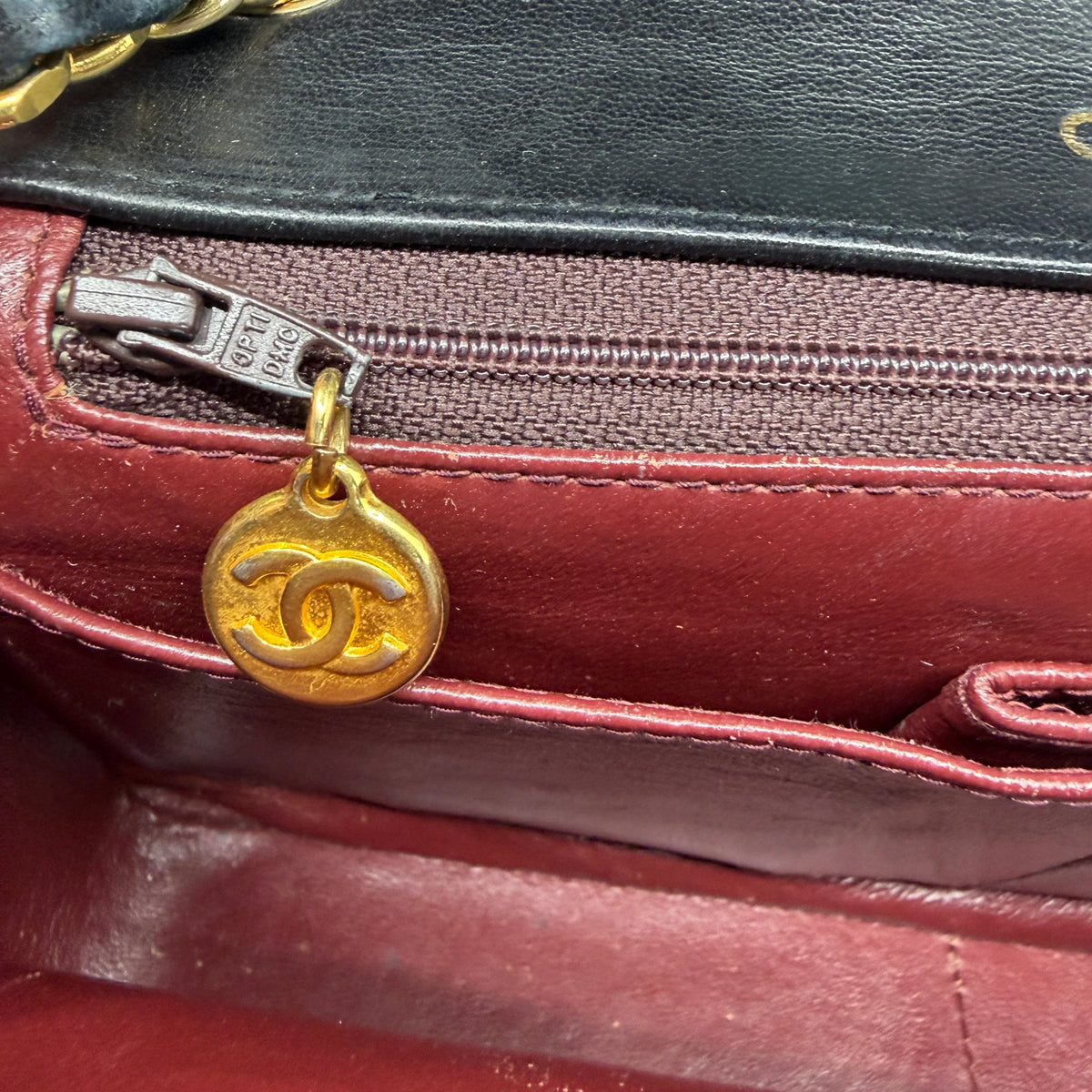 Chanel Vintage Full Flap Bag Lammleder Schwarz Gold 1989-1991 – Ansicht 8