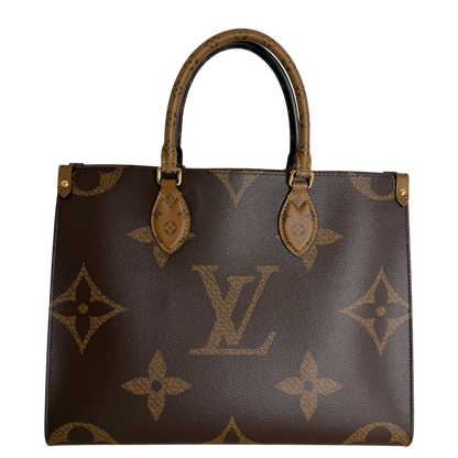 Louis Vuitton OnTheGo MM Monogram Giant Reverse Canvas Braun Gold