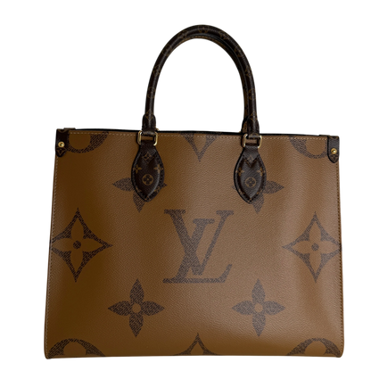 Louis Vuitton OnTheGo MM Monogram Giant Reverse Canvas Braun Gold – Ansicht 3
