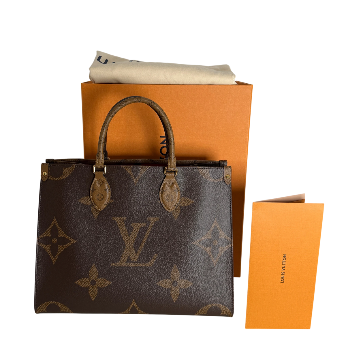 Louis Vuitton OnTheGo MM Monogram Giant Reverse Canvas Braun Gold – Ansicht 12