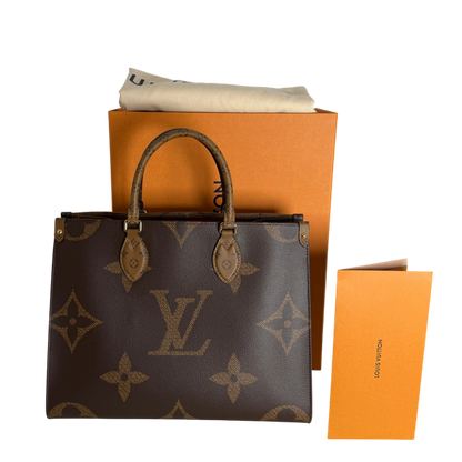 Louis Vuitton OnTheGo MM Monogram Giant Reverse Canvas Braun Gold – Ansicht 12