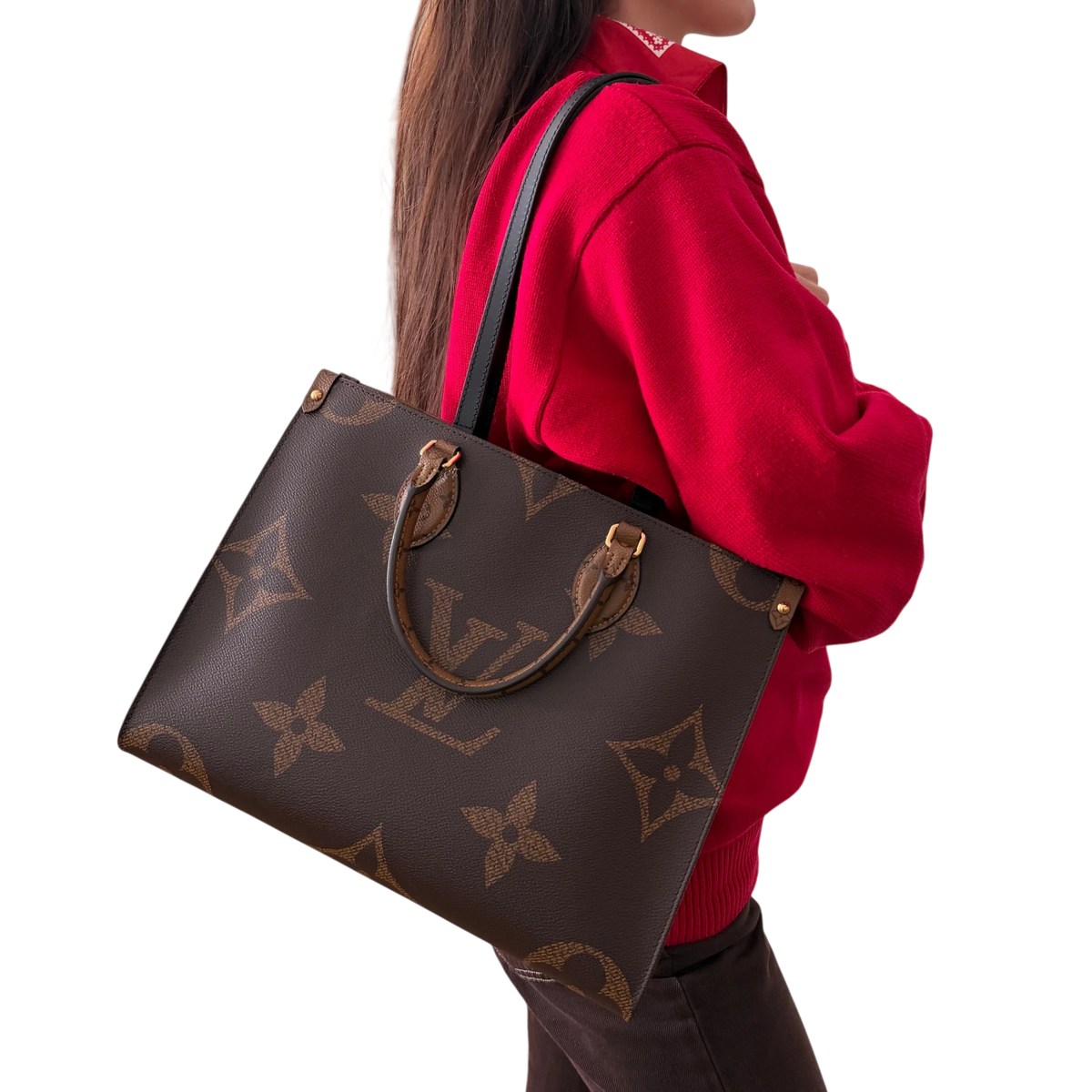 Louis Vuitton OnTheGo MM Monogram Giant Reverse Canvas Braun Gold – Ansicht 10