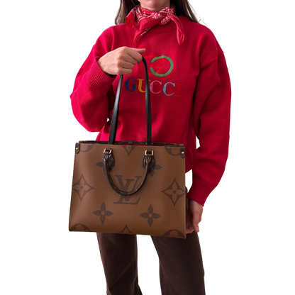 Louis Vuitton OnTheGo MM Monogram Giant Reverse Canvas Braun Gold – Ansicht 11