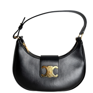 Celine Ava Triomphe Medium Glattleder Schwarz Gold 2024