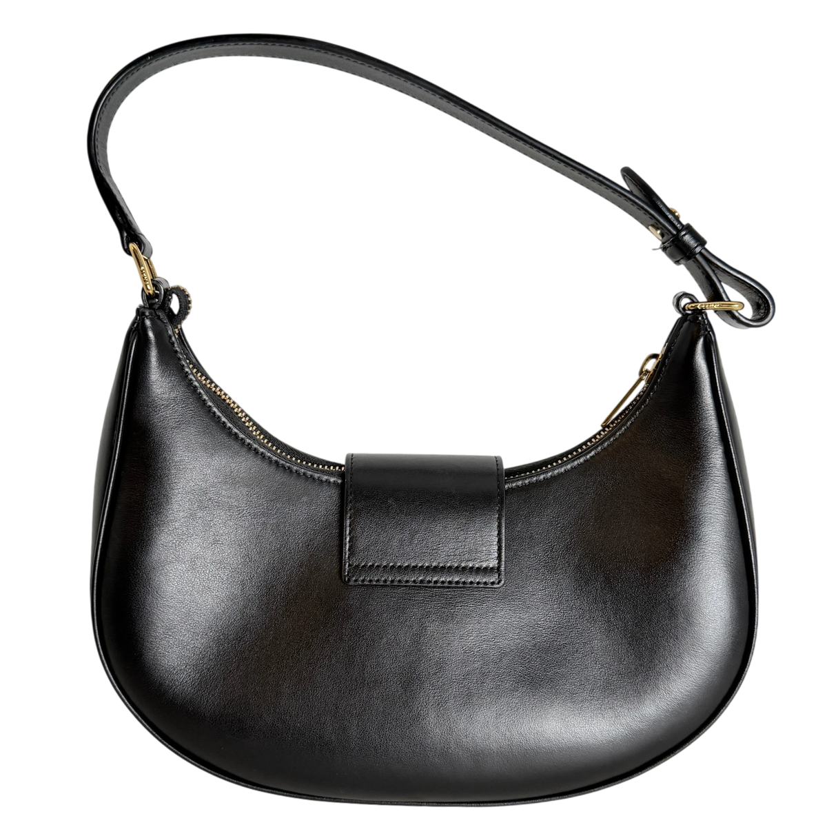 Celine Ava Triomphe Medium Glattleder Schwarz Gold 2024 – Ansicht 3