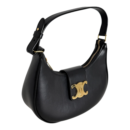 Celine Ava Triomphe Medium Glattleder Schwarz Gold 2024 – Ansicht 2