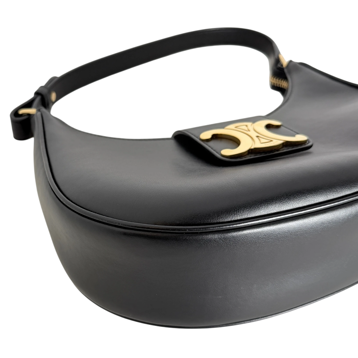 Celine Ava Triomphe Medium Glattleder Schwarz Gold 2024 – Ansicht 6