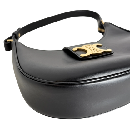 Celine Ava Triomphe Medium Glattleder Schwarz Gold 2024 – Ansicht 6