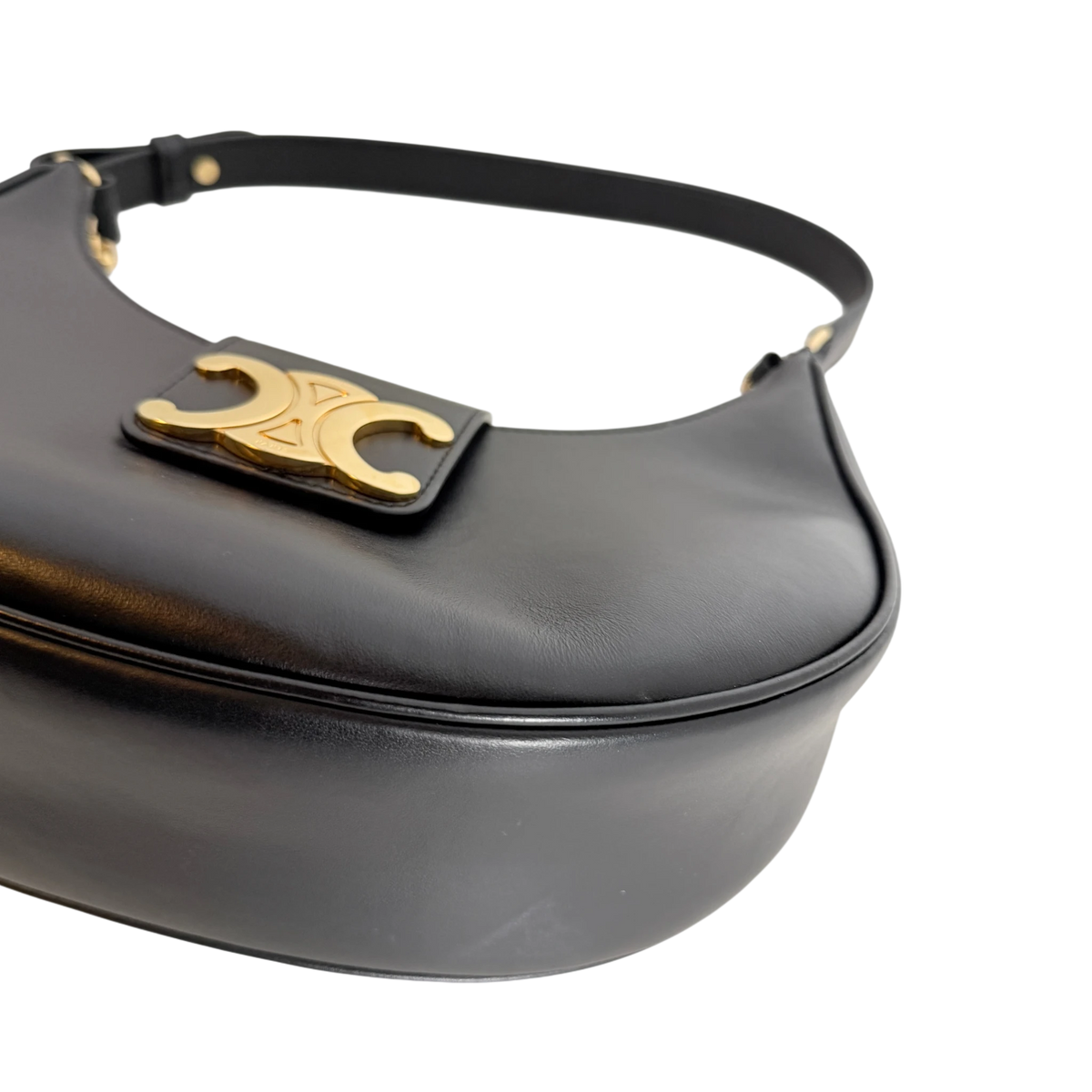 Celine Ava Triomphe Medium Glattleder Schwarz Gold 2024 – Ansicht 7