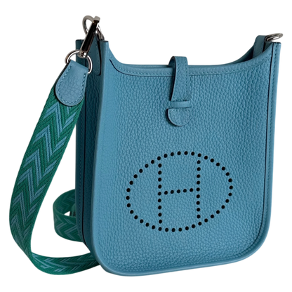Hermès Evelyne 16 TPM Amazone Clémence Bleu Nord Zickzack Silber – Ansicht 2