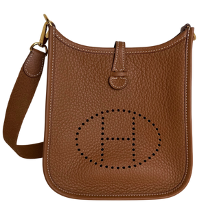 Hermès Evelyne 16 TPM Amazone Taurillon Clémence Gold Braun Gold