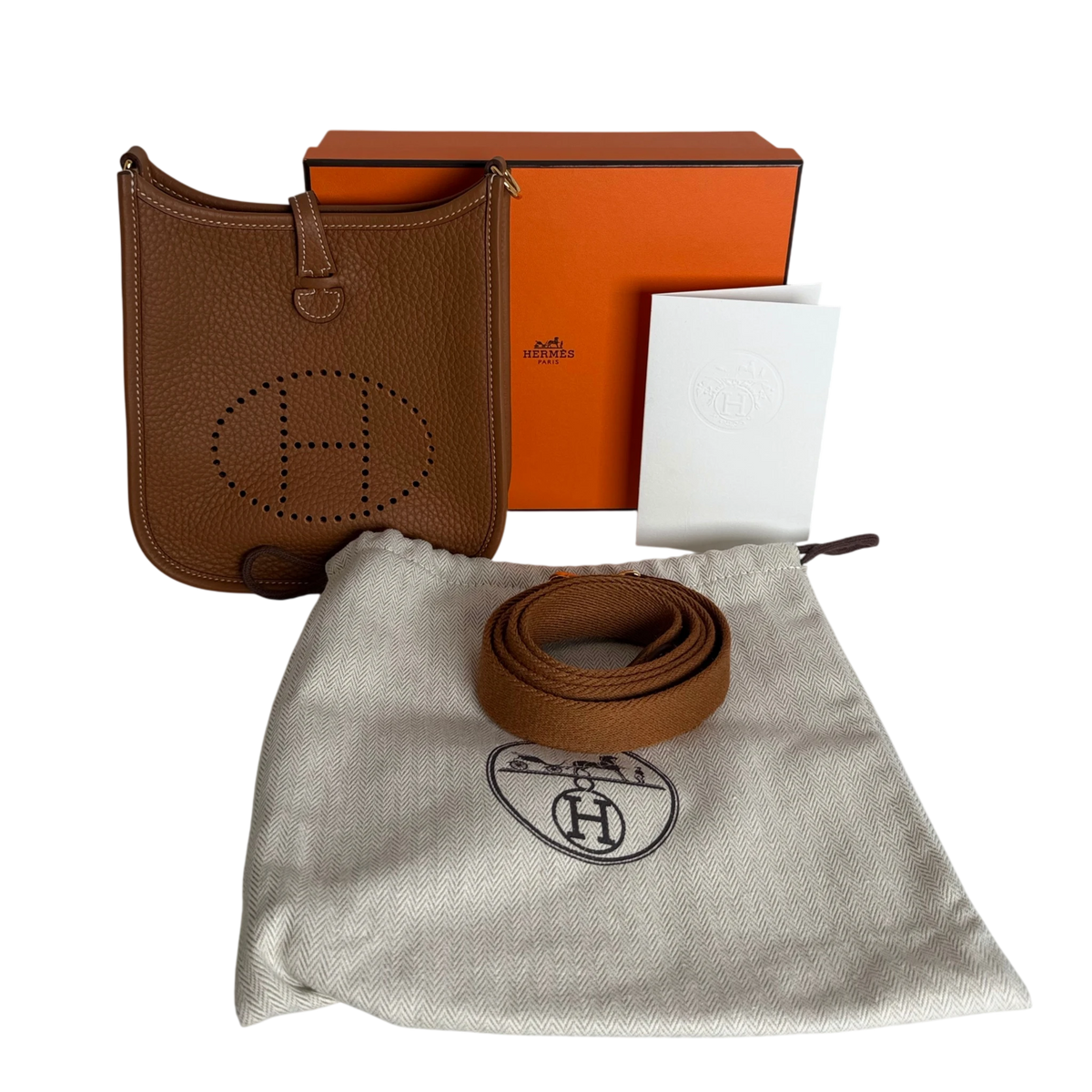 Hermès Evelyne 16 TPM Amazone Taurillon Clémence Gold Braun Gold – Ansicht 8