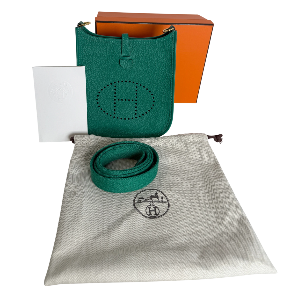Hermès Evelyne 16 TPM Amazone Taurillon Clémence Vert Vertigo Gold – Ansicht 9