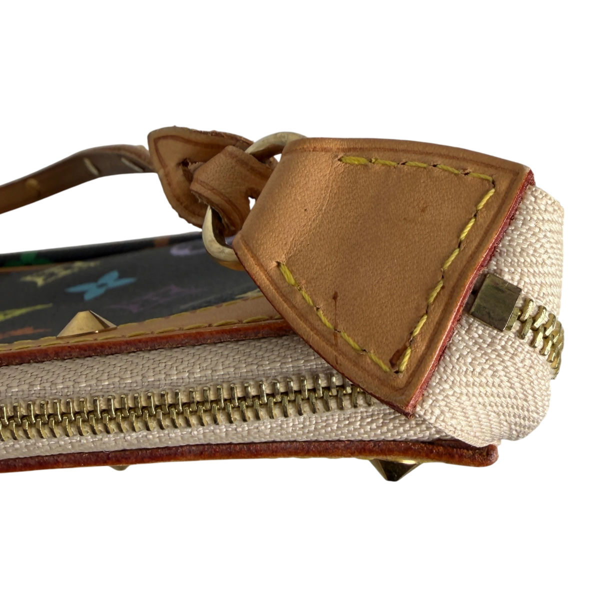 Louis Vuitton Pochette Accessoires Multicolore Schwarz Nieten Gold – Ansicht 5