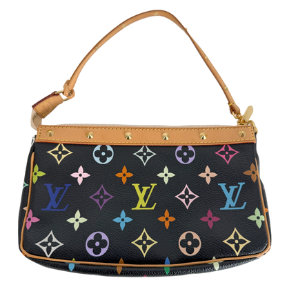 Louis Vuitton Pochette Accessoires Multicolore Schwarz Nieten Gold – Ansicht 3