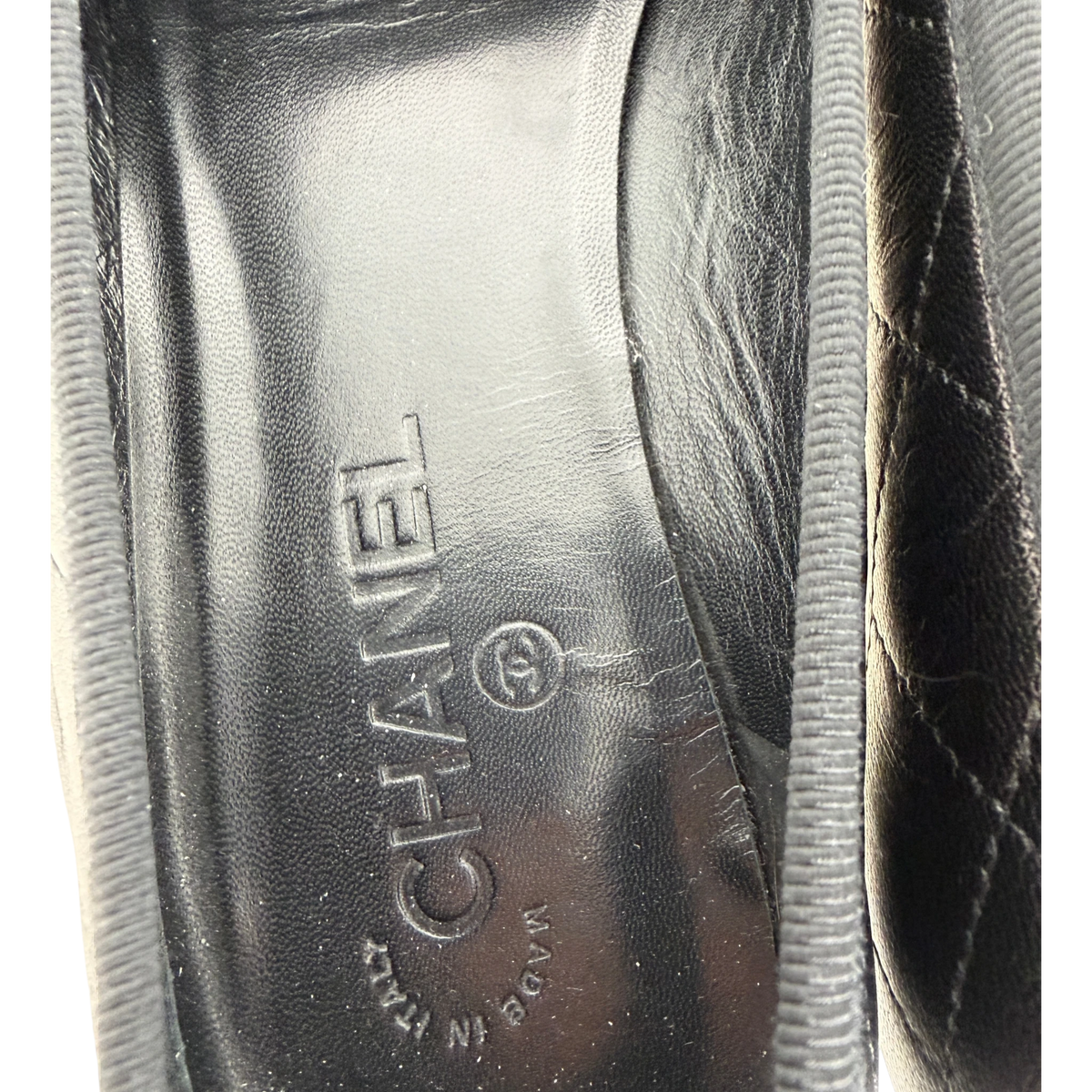 Chanel Cambon Ballerinas Lammleder Schwarz Weiß CC Größe 41
