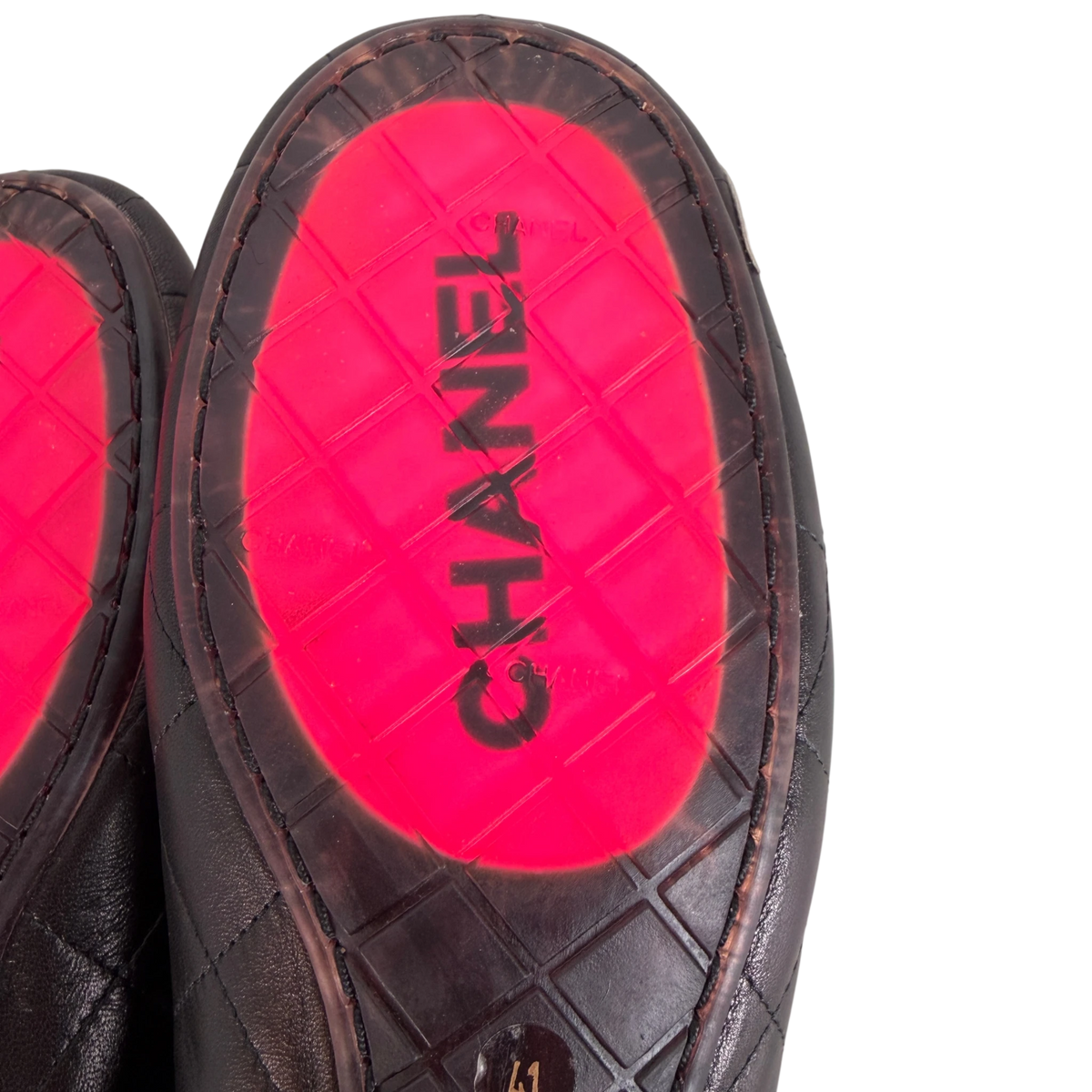 Chanel Cambon Ballerinas Lammleder Schwarz Weiß CC Größe 41