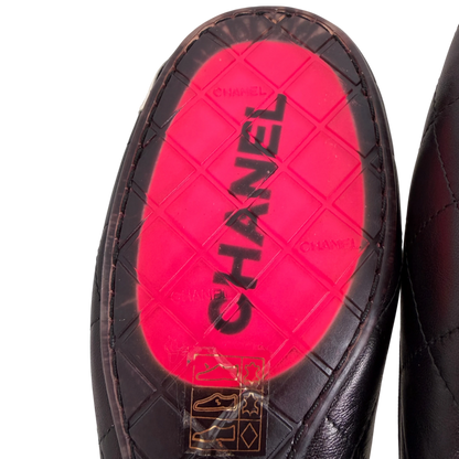 Chanel Cambon Ballerinas Lammleder Schwarz Weiß CC Größe 41