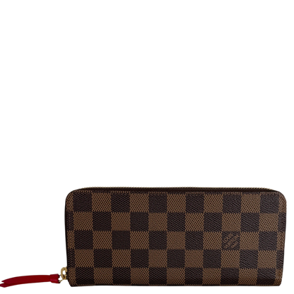 Louis Vuitton Portefeuille Clémence Damier Ebène Coquelicot Rot