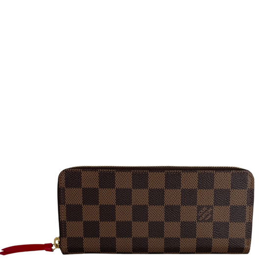 Louis Vuitton Portefeuille Clémence Damier Ebène Coquelicot Rot