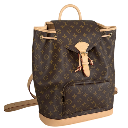 Louis Vuitton Montsouris MM Rucksack Monogram Canvas Vachetta Gold – Ansicht 2