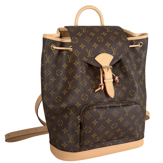 Louis Vuitton Montsouris MM Rucksack Monogram Canvas Vachetta Gold – Ansicht 2