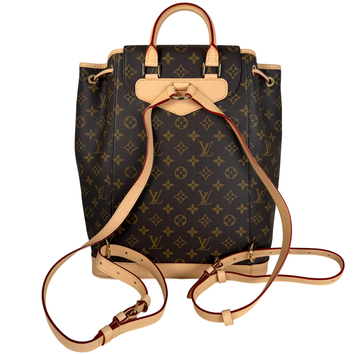 Louis Vuitton Montsouris MM Rucksack Monogram Canvas Vachetta Gold – Ansicht 3