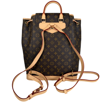 Louis Vuitton Montsouris MM Rucksack Monogram Canvas Vachetta Gold – Ansicht 3