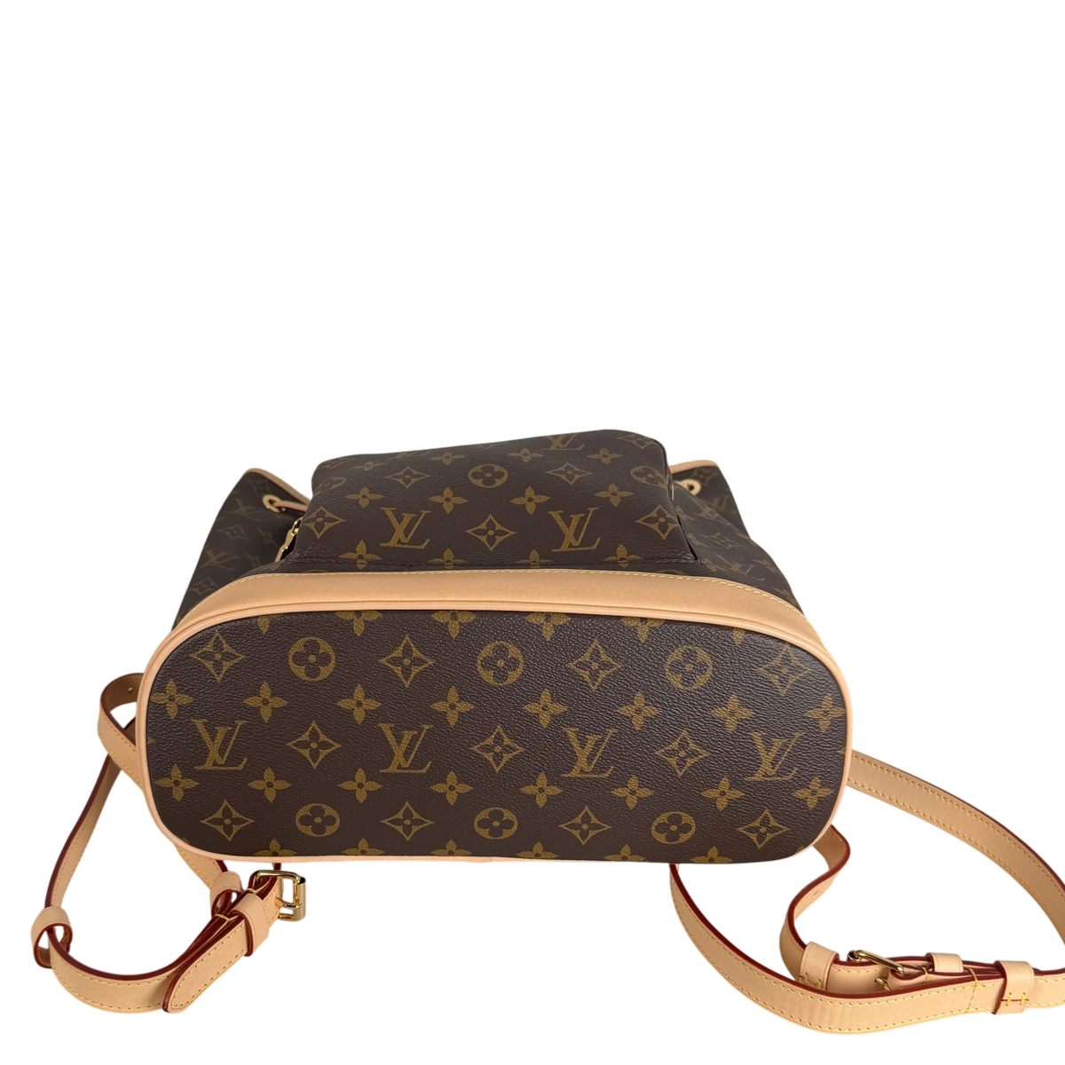 Louis Vuitton Montsouris MM Rucksack Monogram Canvas Vachetta Gold – Ansicht 4