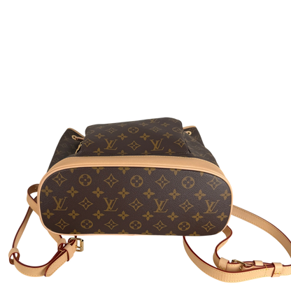 Louis Vuitton Montsouris MM Rucksack Monogram Canvas Vachetta Gold – Ansicht 4