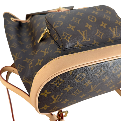 Louis Vuitton Montsouris MM Rucksack Monogram Canvas Vachetta Gold – Ansicht 10