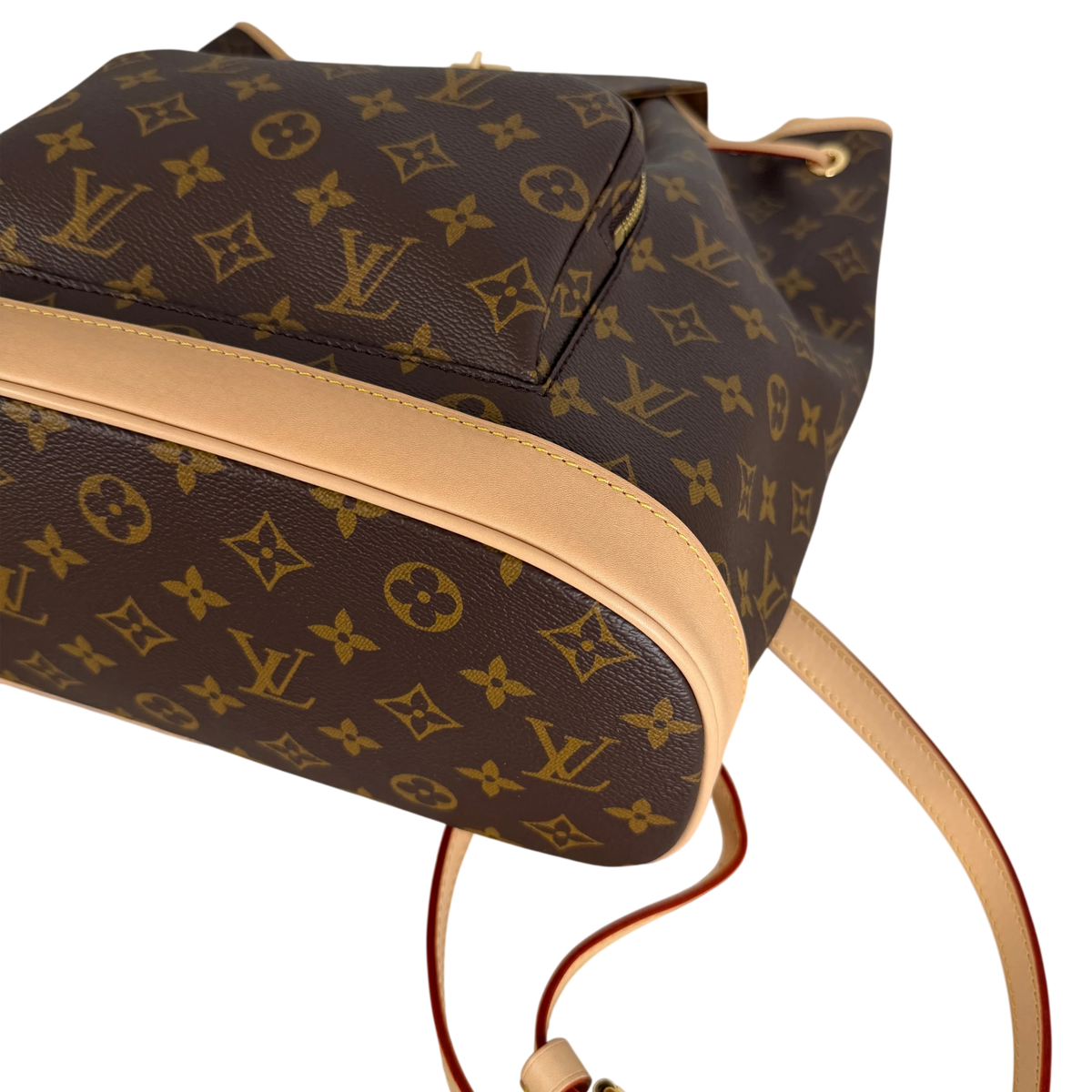 Louis Vuitton Montsouris MM Rucksack Monogram Canvas Vachetta Gold – Ansicht 11